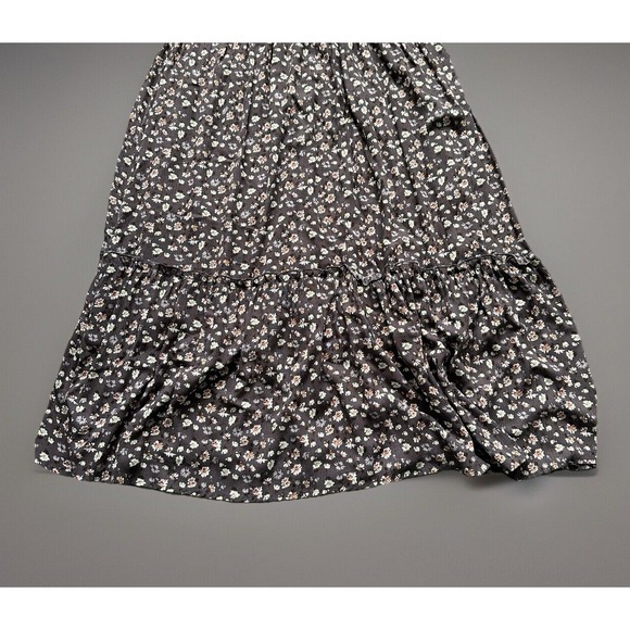 Bohme Midi Flowy Dress Purple Ditsy Floral Ruffle Western Boho Prairie Large - Picture 4 of 9